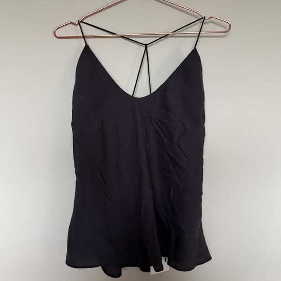 NWT Zara Womens Top Large Black Camisole Tank Capsule Chic Quiet Luxury Minimal - Picture 2 of 5